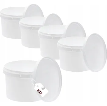 Dóza na potraviny Kbelík 20x 0,5L na potraviny BÍLÝ s víkem