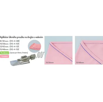 Příslušenství k šicímu stroji Aplikátor šikmého proužku na dvojito vstup 48mm výstup 15mm
