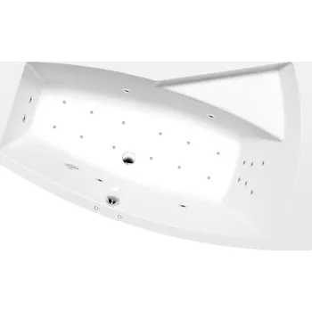 Vana Polysan EVIA R hydromasážní vana, 170x100x47cm, Attraction Hydro-Air, chrom, 22611.4010