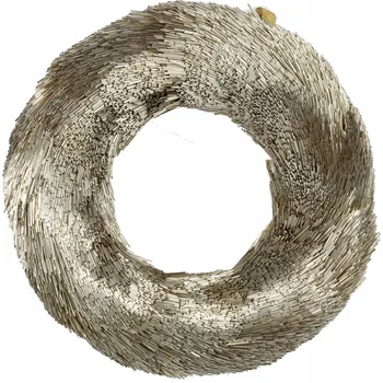 Věnec Vánoční věnec ze slámy 31 cm zlatý