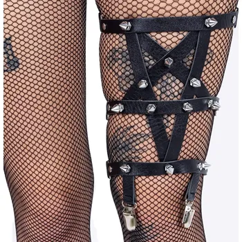 Postroj pro psa postroj na nohu HEARTLESS - PENTAGRAM - BLACK