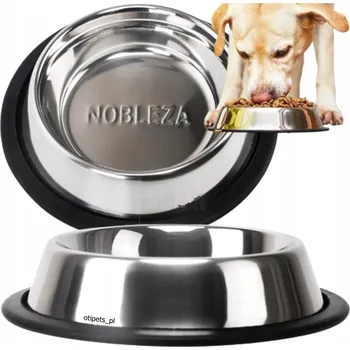 Miska pro psa Jedna kovová miska Nobleza stříbrná 0,9 l