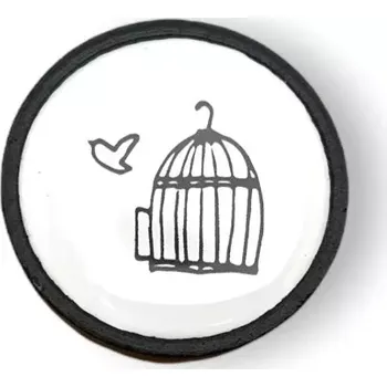 Nábytková knopka Bianco černá, motiv klícka V38