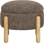 Hnědá podnožka z textilie bouclé Medas – House Nordic ID_1697424