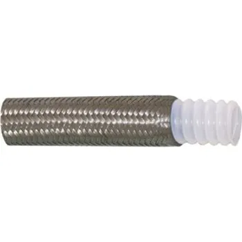 Plynová hadice HADICE CHEMITEC CONVO PTFE 1X - vrapovaná teflonová hadice na chemikálie 1x nerezový oplet, -0,37/+138 bar, 10/13,5 mm