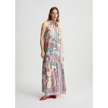 Dámské šaty LIU JO SATÉNOVÉ VZOROVANÉ ŠATY WA5393 - M9547 Velikost: IT 40