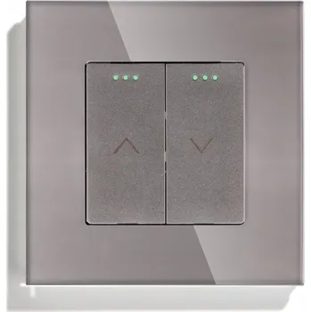 vypínač VYPÍNAČ ZAPÍNAČ PRO ROLETY, ŽALUZIE A ZÁCLONY, SKLENĚNÝ PŘEPÍNAČ, ŠEDÝ