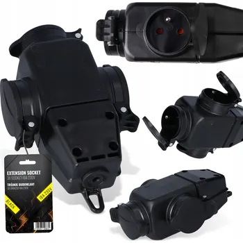 Elektrická zásuvka Elektrická Zásuvka rozbočka TRCR černá