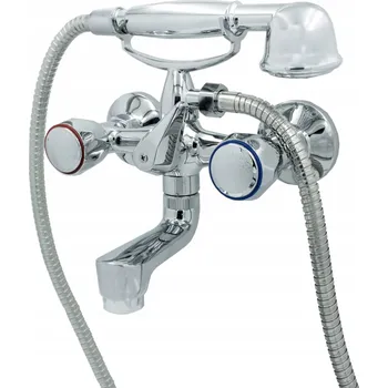 Vodovodní baterie Dvouuchytová nástěnná vanová a sprchová baterie Granitan WANNOWA CLASSIC stříbrná