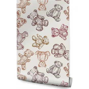 Fototapeta Ozdobná tapeta do dětského pokoje - medvídci a zvířátka