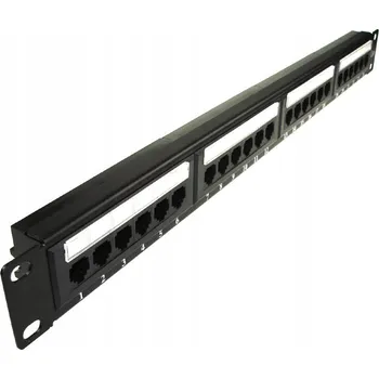 Serverovna Patch panel 24portový UTP Cat6 1U 19" bez police