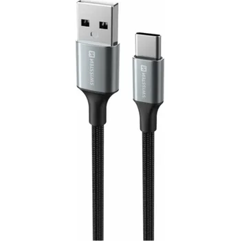 Datový kabel Swissten Textile II USB/USB-C, 1,5m černá