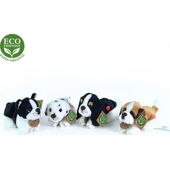 plyšák Rappa Eco-Friendly plyšový ležící pes se zvukem 15 cm mix barev