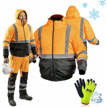 Pánská móda Zimní Bunda Pánská Pracovní Reflexní OKER M Zateplená BOZP Zimní Rukavice