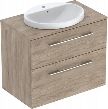 Koupelnový nábytek GEBERIT Selnova Square Skříňka s umyvadlem 79x50x70cm ořech hickory