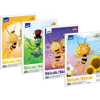 Skicák A4, 170g, 20 listů, mix Včelka Mája