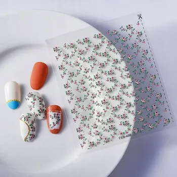 samolepka Samolepky na nehty 3D samolepicí vypouklé vzory JARO KVĚTY