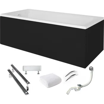 Vana Obdélníková vana s černým krytem Talia Premium 170x75 Besco sifon nožičky