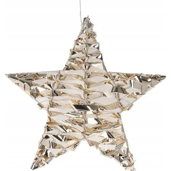 Obraz SVÍTÍCÍ ZÁVĚSNÁ DEKORACE HVĚZDA LED 30 cm NA BATERIE