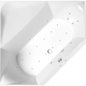 Vana Polysan FLOSS hydromasážní vana, 145x145x50cm, Active Hydro-Air, chrom, 98611.2010