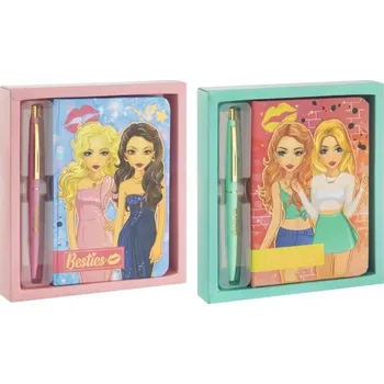 Diář Grafix Zápisník s kuličkovým perem Besties růžový