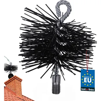 Komínová štětka Kartáč na čištění komínů kominický pvc závit m12 100 mm - 100 mm
