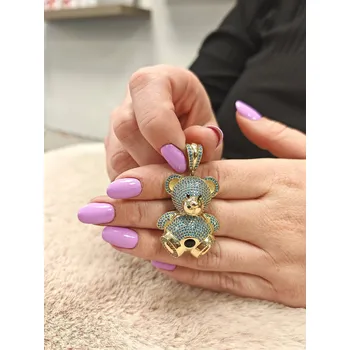 Přívěsek Zlatý přívěsek modrý medvěd 15.27gr Váha: 15,27 g, Ryzost: 14kt (585/1000)