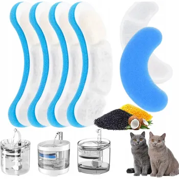 miska pro kočku 4 VYMĚNITELNÉ MODRÉ FILTRY PRO VODNÍ FONTÁNU, NAPÁJEČKA PRO KOČKY