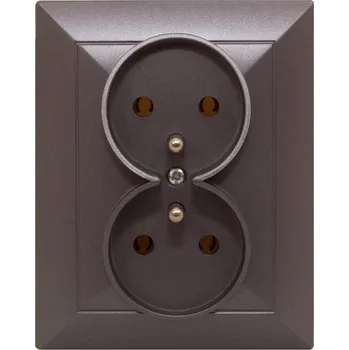 Elektrická zásuvka Dvojitá zásuvka s uzemněním Opal grafit