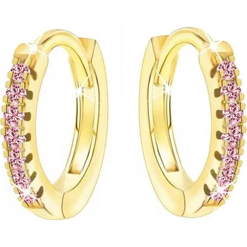 Náušnice STŘÍBRNÉ NÁUŠNICE PRO DÍVKU KRUHY POZLÁCENÉ STŘÍBRO