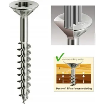 Vrták Šrouby do dřeva pozinkované Panelvit 4x60mm Drážka TX 100 ks