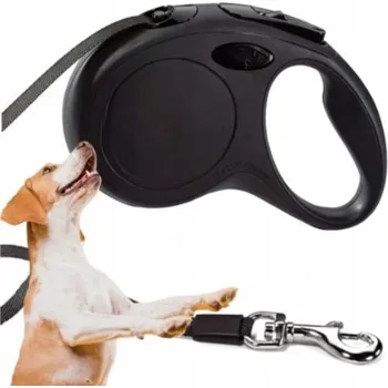 Vodítko pro psa VODÍTKO PRO PSA S PÁSKOU, BLOKACÍ, REFLEXNÍ, PEVNÉ, NAVÍJECÍ, 20 KG, 5 M