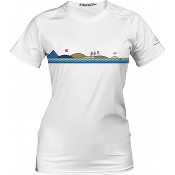 Dámské tričko Tričko dámské PADDLEBOARDING WHITE lycra krátký rukáv - velikost: XS