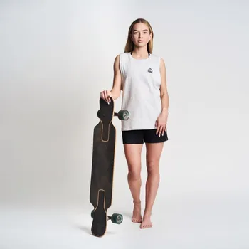 Dámské tričko Tričko bavlněné dámské bez rukávů volné světle šedé tílko Cuna XL