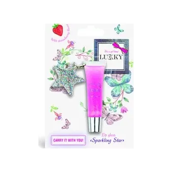Lesk na rty Lukky třpytivý lesk na rty jahodová příchuť s přívěskem