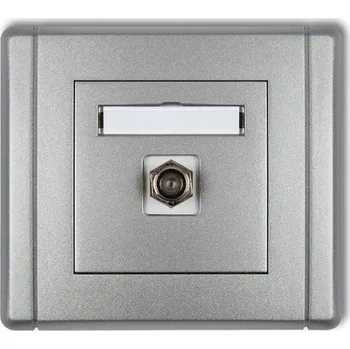 Elektrická zásuvka 7FGF-1 Anténní zásuvka SAT jednoduchá, typ F, poniklovaná, stříbrná Karlik Flex