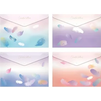 Obálka Obálka s drukem A5 PP, LUX M, mix pastelová pírka