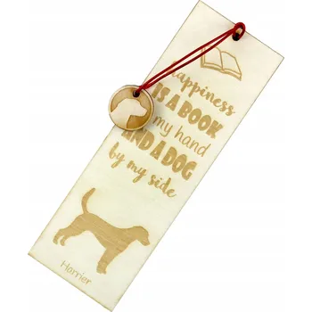 Doplněk ke knize Harrier - gravírovaná záložka do knihy se psem, jméno psa