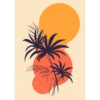 Plakát Plakát Tropický západ slunce bez rámu 21 x 29,7 cm