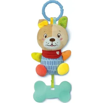 Hračka pro kojence CLEMENTONI Plyšové chrastítko s úchytem Štěňátko