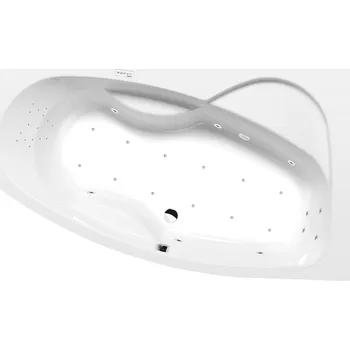 Vana Polysan MAMBA R hydromasážní vana, 160x95x44cm, Highline Hydro-Air, chrom, 28111.6010