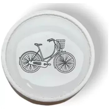 Nábytková knopka Nero bílá, motiv kolo V35