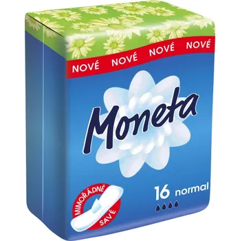Menstruační vložka Moneta Normal, klasické dámské vložky bez křidélek, 16 ks