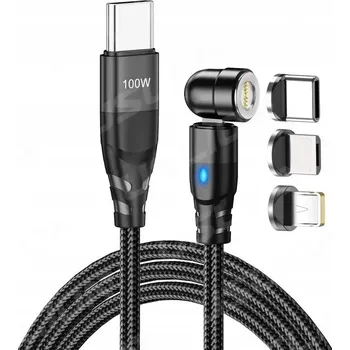 Datový kabel Kabel Clark USB - USB typ C / microUSB / Lightning 1 m černý