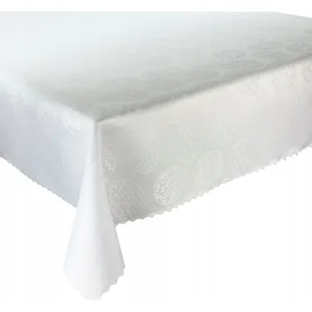 ubrus Ubrus Odolný proti skvrnám Bílý Velikonoční Vajíčka 140x180 cm