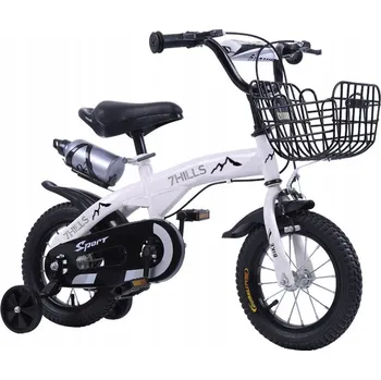 Dětské kolo Dětské kolo 7Hills 12 palců Bílé + Lahev Na Pití + Pumpička + Zvonek