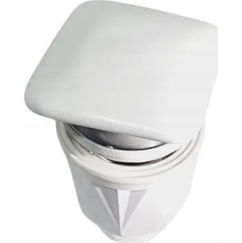 Sifon Zátka umyvadlová bez přepadu / s přepadem klik-klak čtvercová Garmand bílá