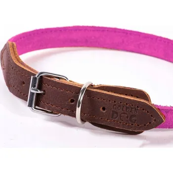 Obojek pro psa Kožený obojek pro psa, kočku, nastavitelný, PŘÍRODNÍ kůže vel. M