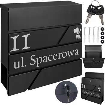 Poštovní schránka Poštovní schránka euroschránka, s vhozem, se schránkou na noviny M-TEC černá