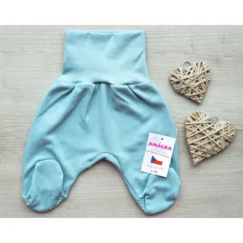 Dupačky AMÁLKA Žebrované bavlněné polodupačky, ledově zelené Velikost: 80